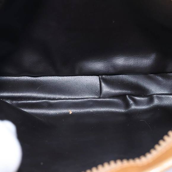 CELINE C Macadam Canvas Shoulder Bag Leather Beige Auth...